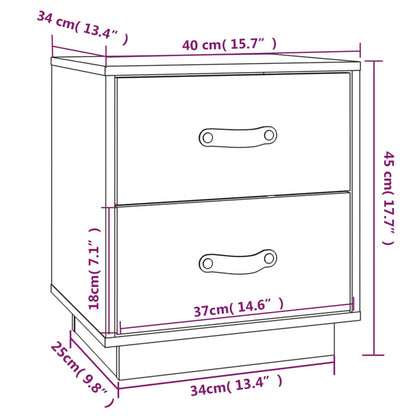 Mesas de cabeceira 2 pcs 40x34x45 cm pinho maciço cinza