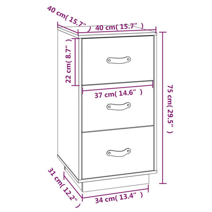 Mesas de cabeceira 2pcs 40x40x75 cm pinho maciço branco