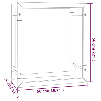 Suporte para lenha 50x28x56 cm aço preto mate