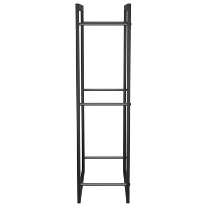 Suporte para lenha 50x28x94 cm aço preto mate