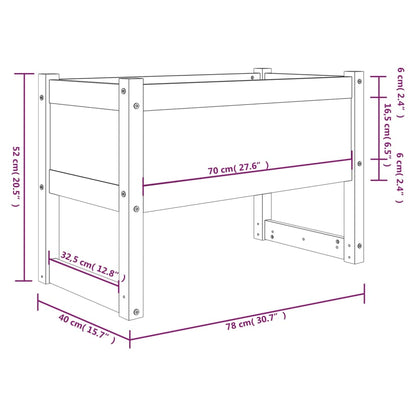 Vaso/floreira 78x40x52 cm pinho maciço branco