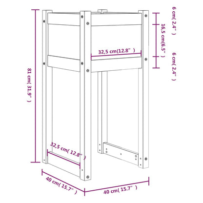 Vasos/floreiras 2 pcs 40x40x81 cm pinho maciço