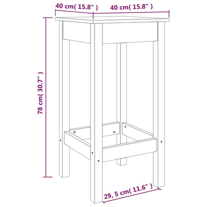 Cadeiras de bar 2 pcs 40x40x78cm madeira de pinho maciça cinza