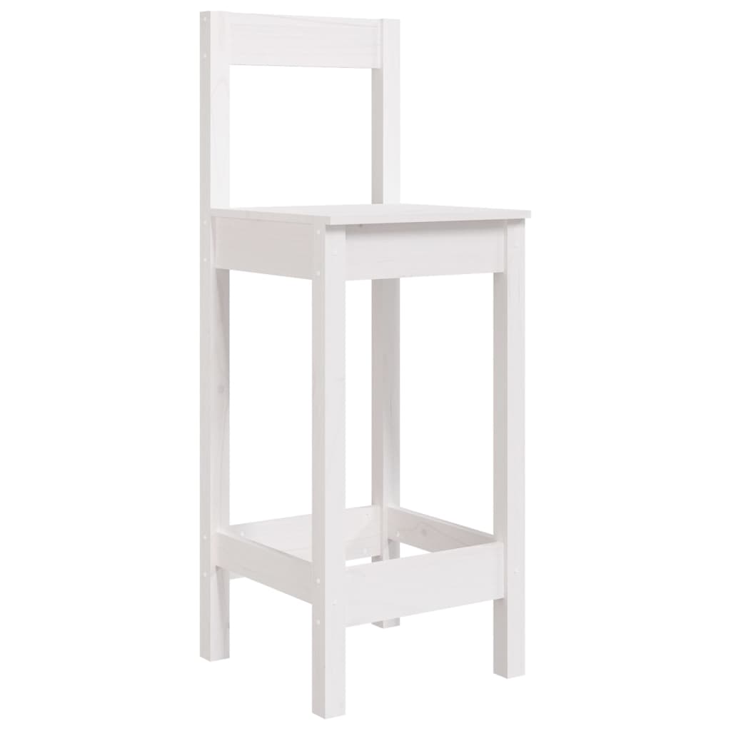 Cadeiras de bar 2 pcs 40x41,5x112 cm pinho maciço branco