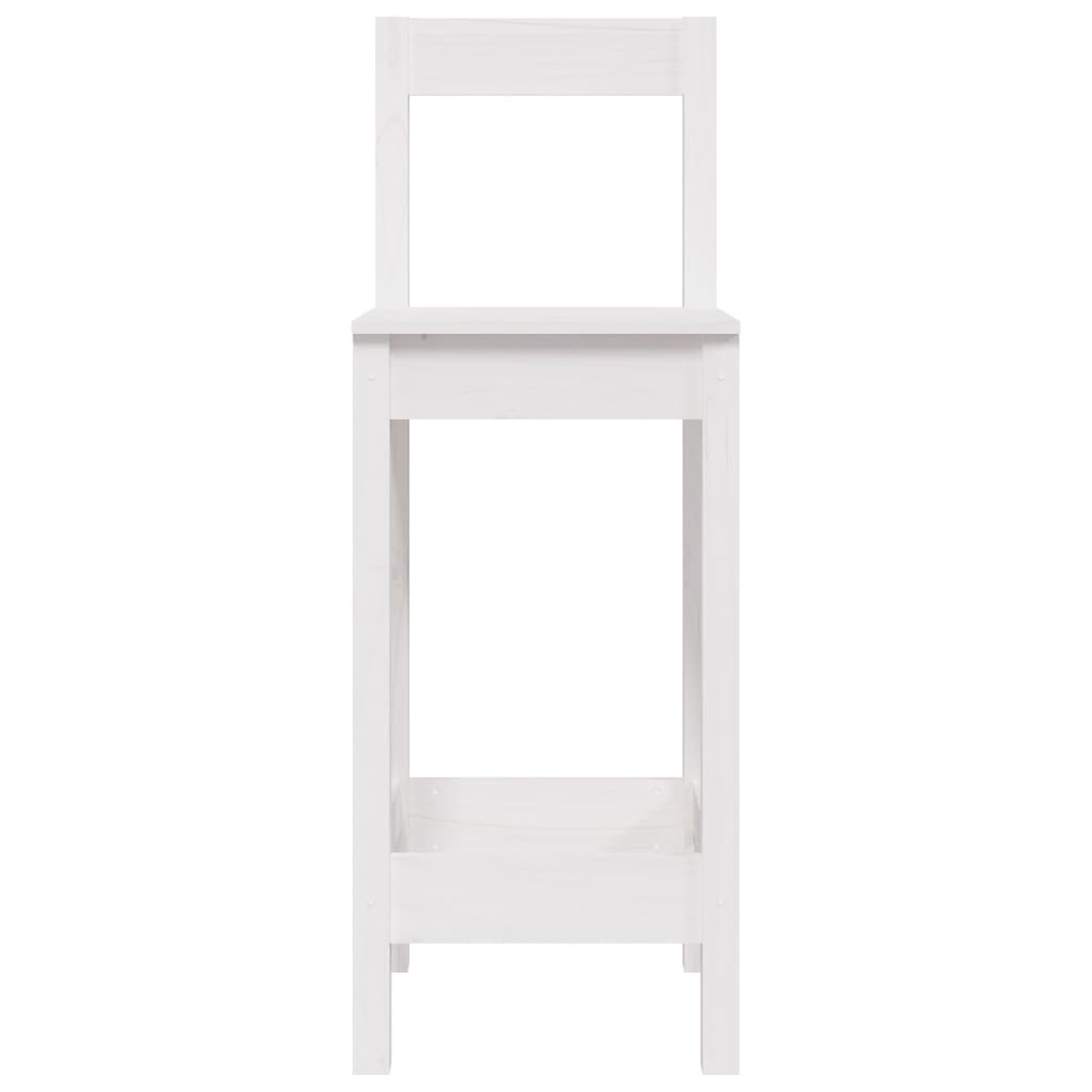 Cadeiras de bar 2 pcs 40x41,5x112 cm pinho maciço branco