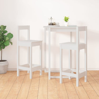 Cadeiras de bar 2 pcs 40x41,5x112 cm pinho maciço branco