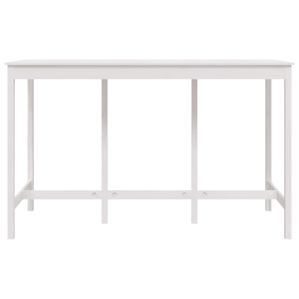 Mesa de bar 180x80x110 cm madeira de pinho maciça branco