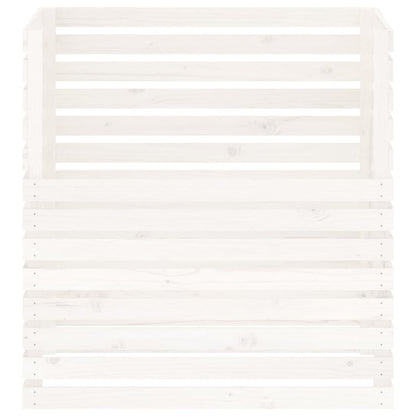 Caixa de compostagem 100x100x102 cm pinho maciço branco