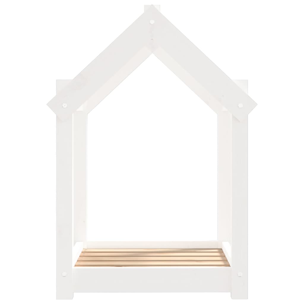 Cama para cães 61 x 50 x 70 cm madeira de pinho maciça branco