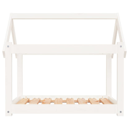 Cama para cães 81x60x70 cm madeira de pinho maciça branco