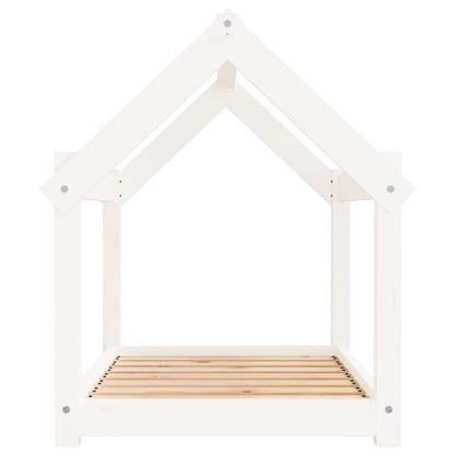 Cama para cães 81x60x70 cm madeira de pinho maciça branco