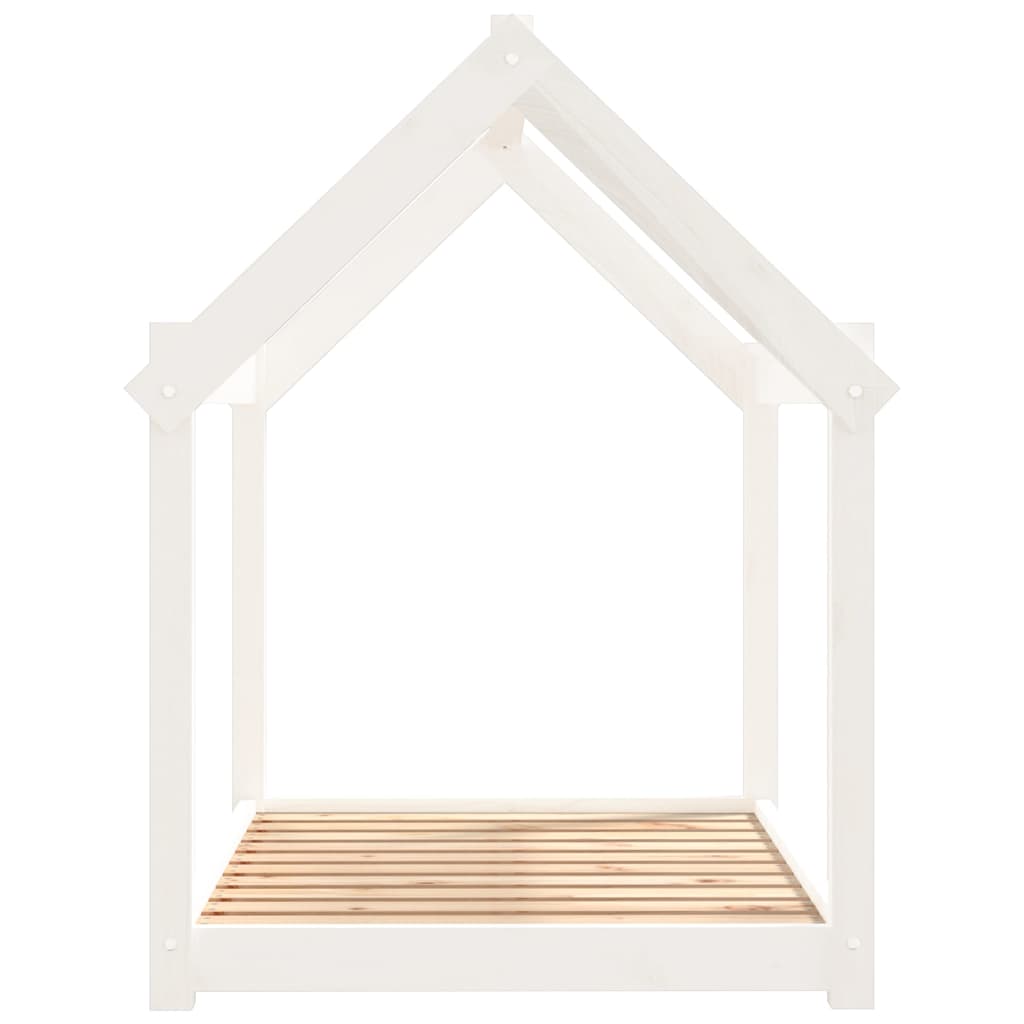 Cama para cães 101x70x90 cm madeira de pinho maciça branco