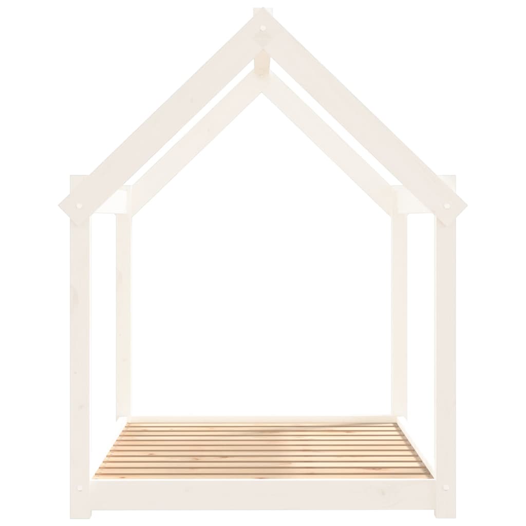 Cama para cães 111x80x100 cm madeira de pinho maciça branco