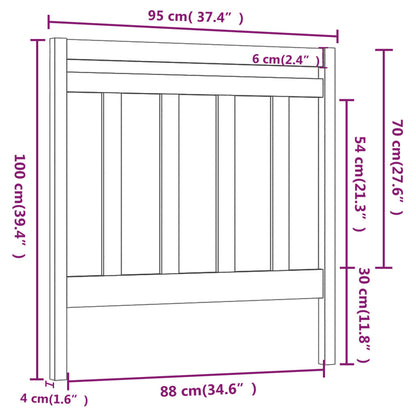 Cabeceira de cama 95x4x100 cm pinho maciço