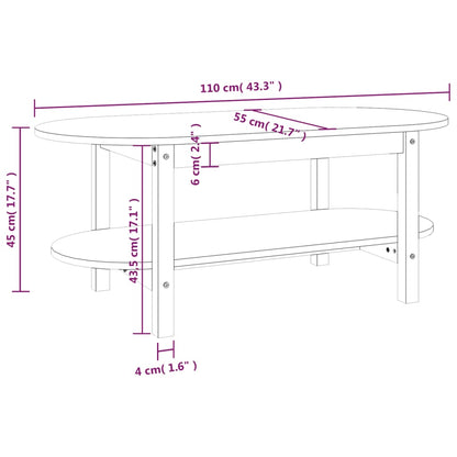 Mesa de centro 110x55x45 cm pinho maciço castanho mel