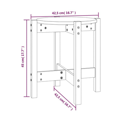 Mesa de centro Ø 42,5x45 cm madeira de pinho maciça branco