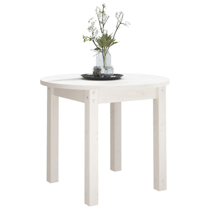 Mesa de centro Ø 55x45 cm madeira de pinho maciça branco