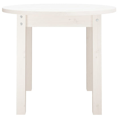 Mesa de centro Ø 55x45 cm madeira de pinho maciça branco