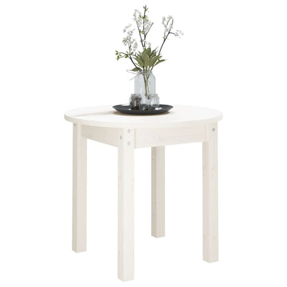 Mesa de centro Ø 45x40 cm madeira de pinho maciça branco