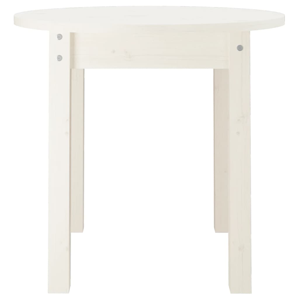 Mesa de centro Ø 45x40 cm madeira de pinho maciça branco