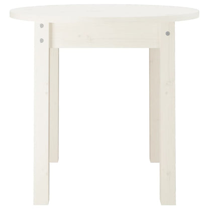 Mesa de centro Ø 45x40 cm madeira de pinho maciça branco