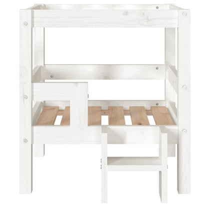 Cama para cães 55,5x53,5x60 cm madeira de pinho maciça branco