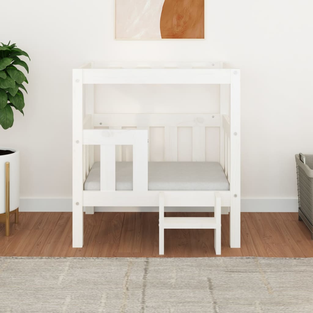 vidaXL Cama para cães 65,5x43x70 cm madeira de pinho maciça branco