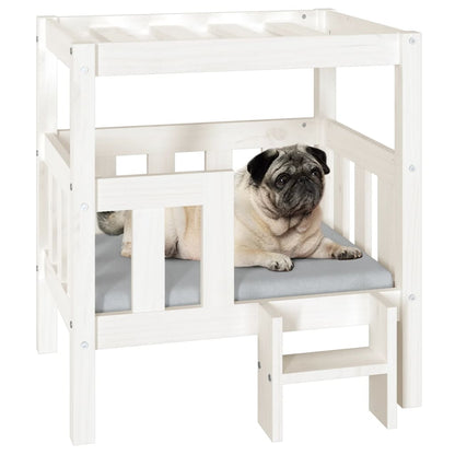 vidaXL Cama para cães 65,5x43x70 cm madeira de pinho maciça branco