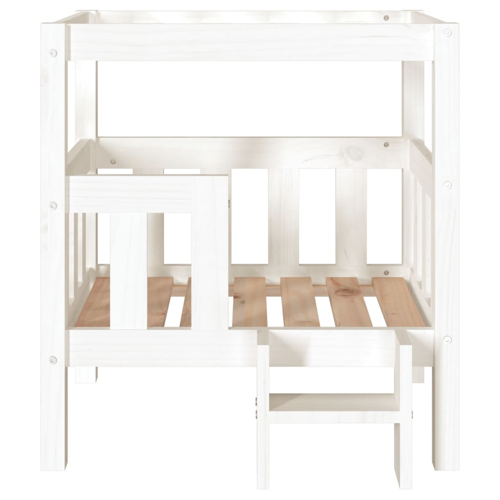 vidaXL Cama para cães 65,5x43x70 cm madeira de pinho maciça branco