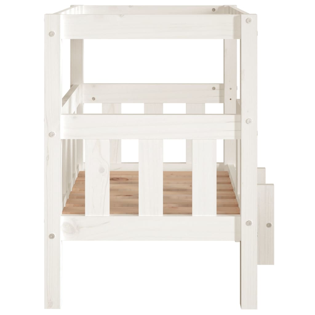 vidaXL Cama para cães 65,5x43x70 cm madeira de pinho maciça branco