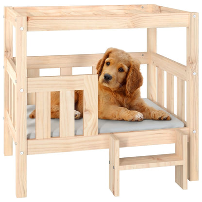 Cama para cães 75,5x63,5x70 cm madeira de pinho maciça