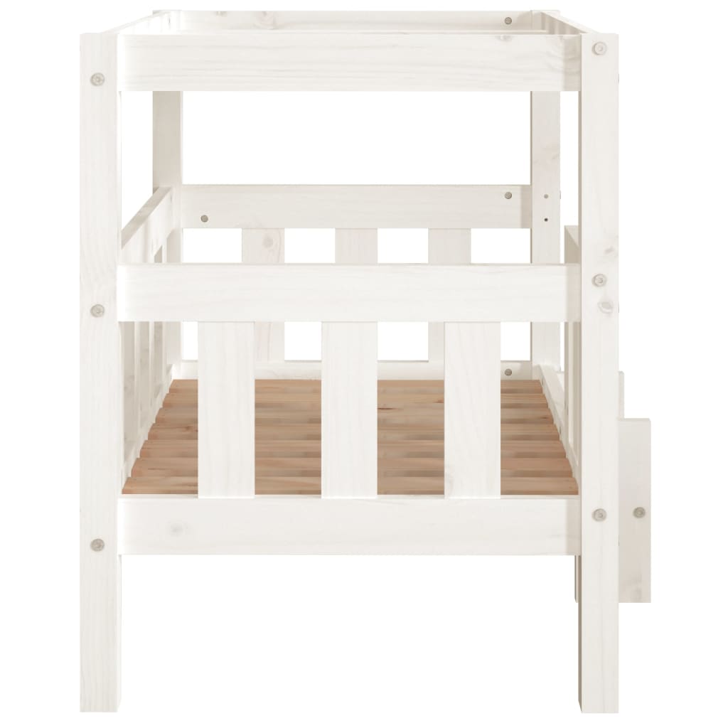 Cama para cães 75,5x63,5x70 cm madeira de pinho maciça branco