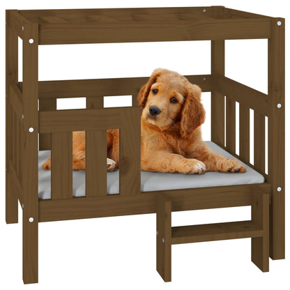 Cama para cães 75,5x63,5x70 cm pinho maciço castanho mel