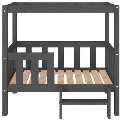 Cama para cães 95,5x73,5x90 cm madeira de pinho maciça cinza