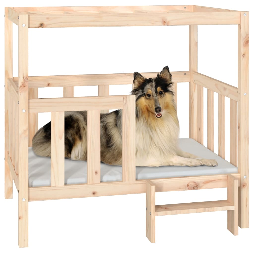 Cama para cães 105,5x83,5x100 cm madeira de pinho maciça