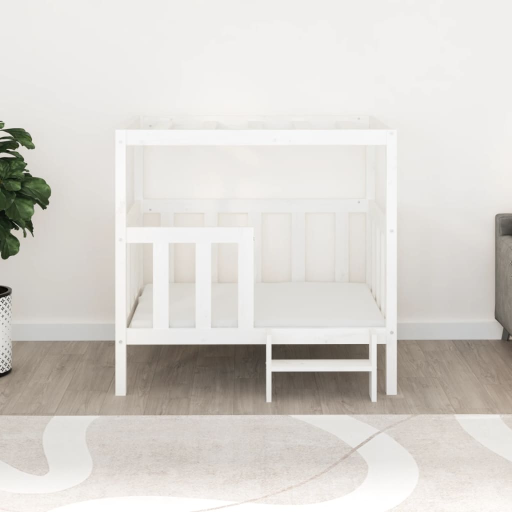 vidaXL Cama para cães 105,5x83,5x100 cm madeira de pinho maciça branco