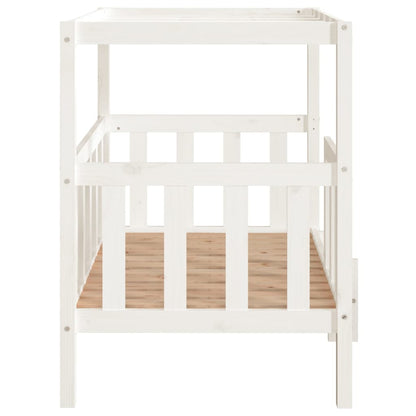 vidaXL Cama para cães 105,5x83,5x100 cm madeira de pinho maciça branco