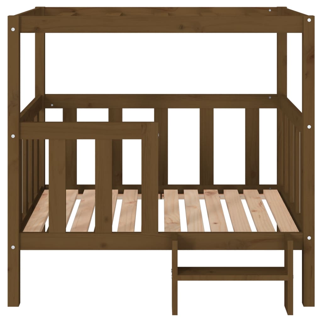 vidaXL Cama para cães 105,5x83,5x100 cm pinho maciço castanho mel