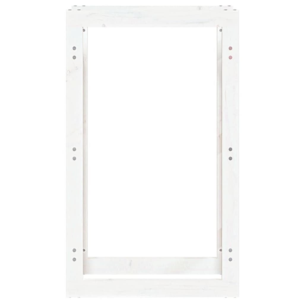 Suporte para lenha 60x25x100 cm pinho maciço branco