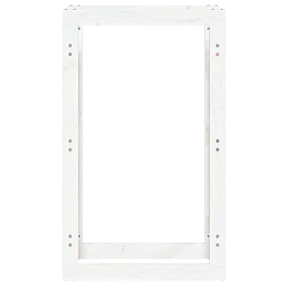 Suporte para lenha 60x25x100 cm pinho maciço branco