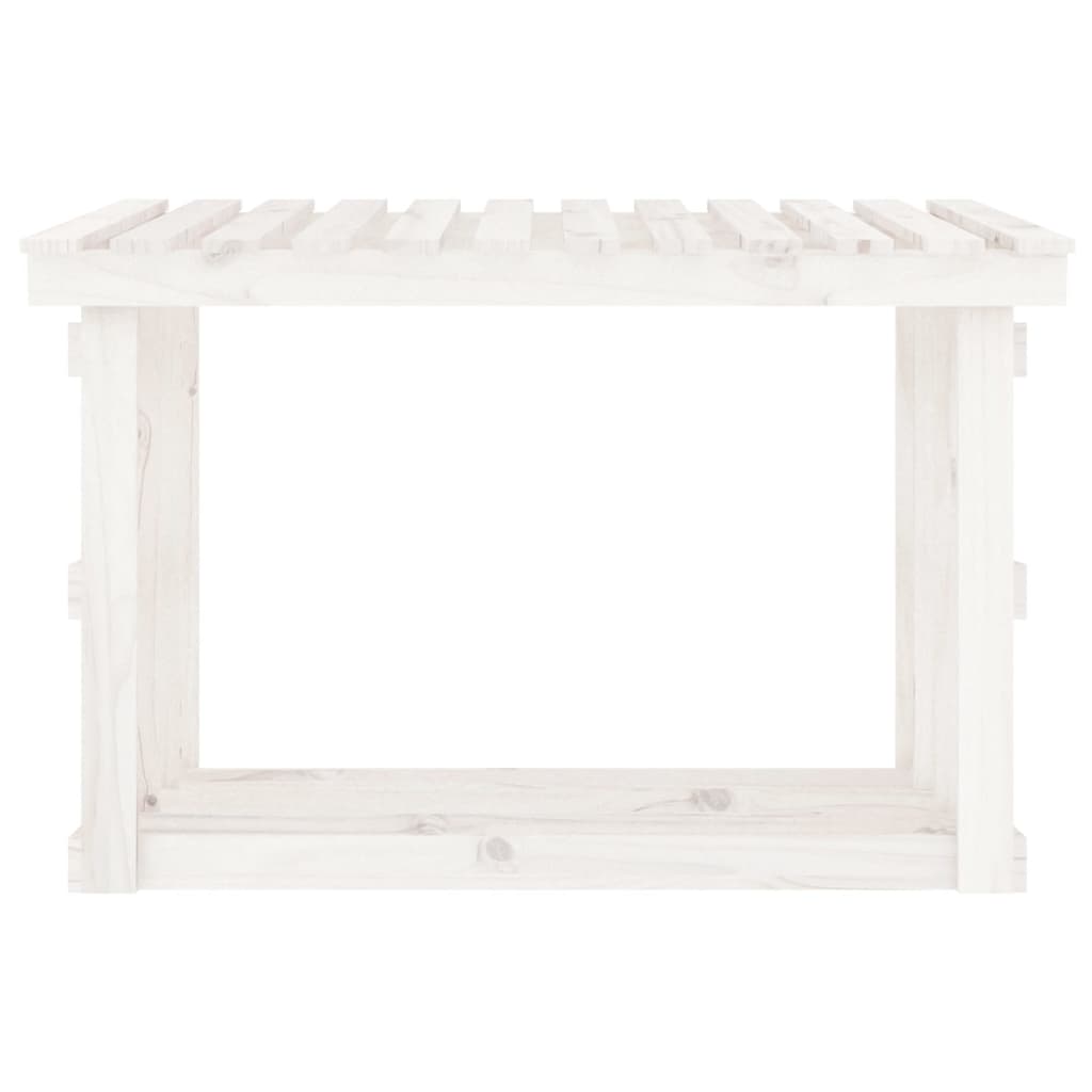 Suporte para lenha 108x64,5x77 cm pinho maciço branco