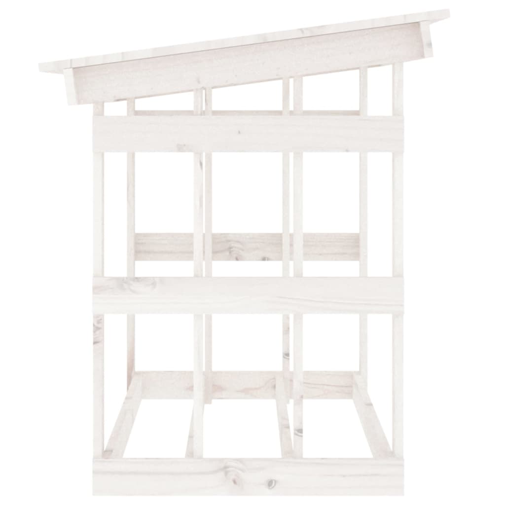 Suporte para lenha 108x64,5x77 cm pinho maciço branco