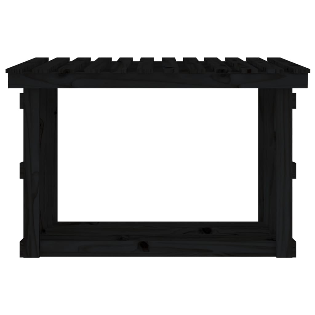 Suporte para lenha 108x64,5x77 cm pinho maciço preto