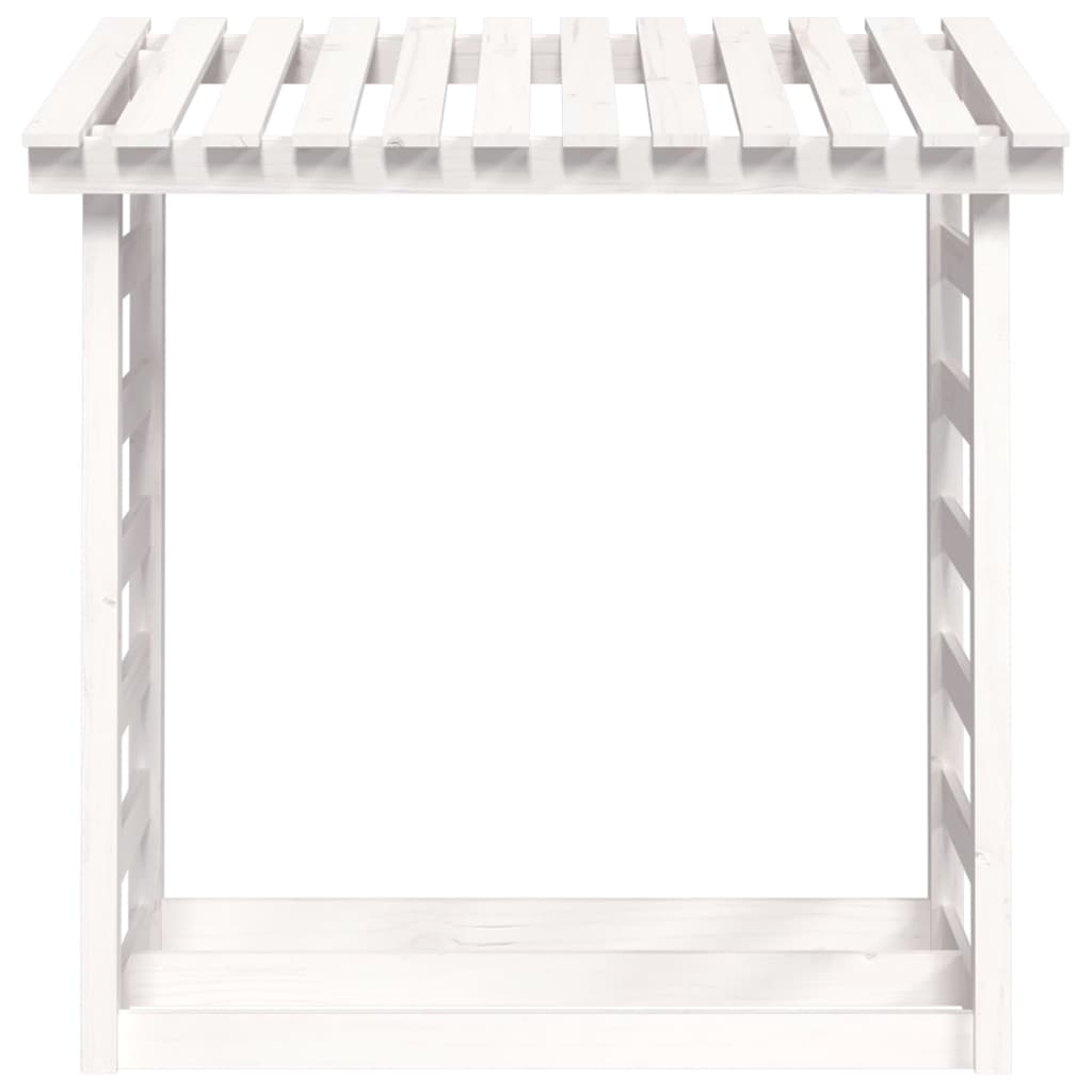 Suporte para lenha 108x64,5x110 cm pinho maciço branco