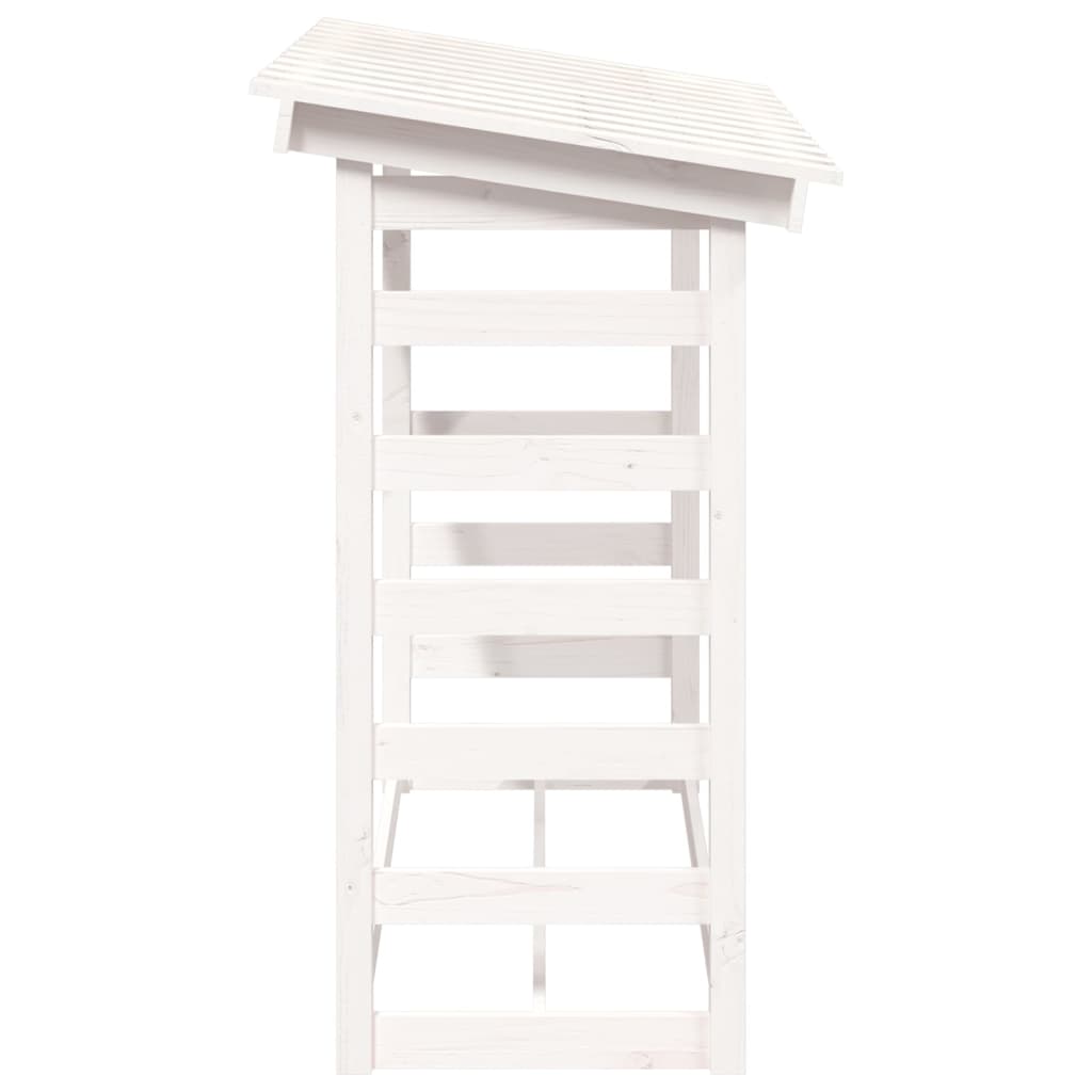 Suporte para lenha 108x64,5x110 cm pinho maciço branco