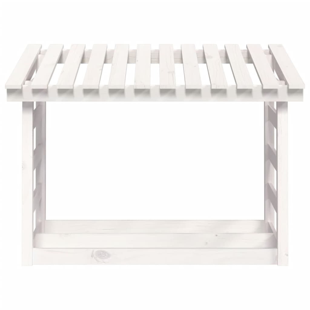 Suporte para lenha 108x64,5x78 cm pinho maciço branco