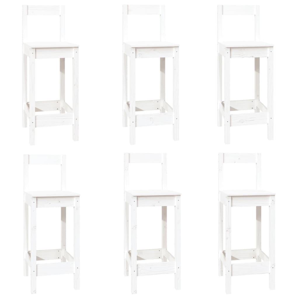 7 pcs conjunto de bar pinho maciço branco