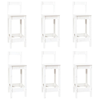 7 pcs conjunto de bar pinho maciço branco