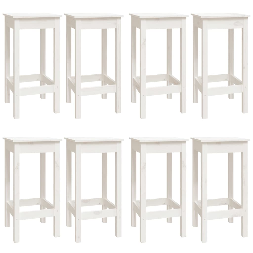 9 pcs conjunto de bar pinho maciço branco