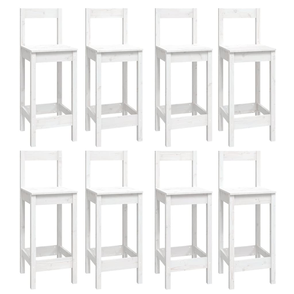 9 pcs conjunto de bar pinho maciço branco